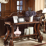美式玄关台欧式实木玄关桌时尚简约沙发背几小桌子时尚双层置物台