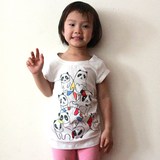 现货@美国代购盖普GAP正品童装女童 熊猫白色短袖T 4-8岁