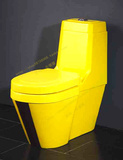 帝王品质个性马桶 彩色座便 坐便器洁具 亚克力座厕 黄色 连体