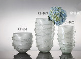玻璃创意花瓶 白色透明拉丝瓶 欧式摆件家居饰品工艺品 礼品 三款