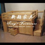 全实木家具需定做厂家直销★1.2米松木床儿童多功能组合床