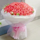 粉玫瑰花束99朵玫瑰上海鲜花速递情人节生日圣诞平安夜求婚鲜花