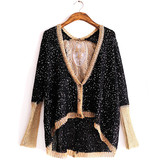 女装精品日本小清新森女时尚宽松大码日系镂空开衫毛针织衫蝙蝠袖