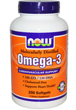 【美国现货】now foods Omega-3天然深海鱼油胶囊护心脑血管