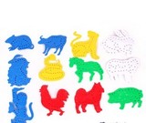 十二生肖穿线板 12生肖益智玩具 塑料积木穿线积木 锻炼宝宝动手