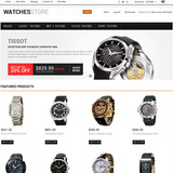 手表网站模板,PHP英文购物商城网站 zen-cart1.51模板
