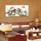 中式水墨花卉装饰画花开富贵牡丹花挂画无框画壁画电表箱壁画单幅