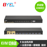 KVM切换器8进1出 VGA共享器8口 USB多电脑切换器 带遥控器EL-81UR