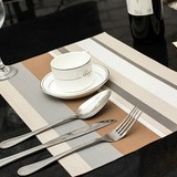 彩色条纹西餐垫 欧美式优质防水PVC餐桌垫 塑料编织隔热垫 茶几垫