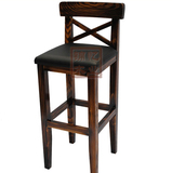 实木高椅木质高脚凳实木櫈子皮椅子酒吧椅吧椅吧凳吧台凳PU椅子
