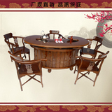 红木鸟巢仿古茶桌 实木茶桌 茶桌椅组合 功夫泡茶桌中式茶桌 茶台