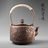 龙颜堂手工雕刻日本南部铜壶铸铜壶铜盖紫铜壶老铜茶壶煮水壶包邮