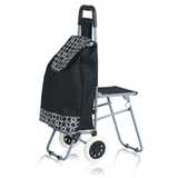升级版老人外出行李可折叠便携式二轮带凳可坐买菜购物拉杆小推车