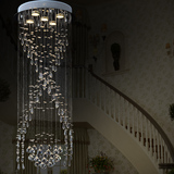 螺旋别墅复式楼梯灯长水晶灯吊灯圆形 客厅灯餐厅吊线灯现代简约