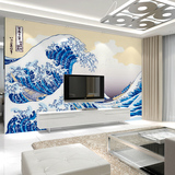 大型壁画立体无缝无纺布壁纸沙发电视机背景墙纸海浪手绘风景新品