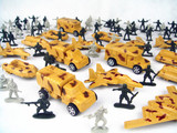 二战玩具兵人模型套装 沙漠军团 100人，16个飞机汽车登陆艇等