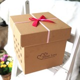 折叠牛皮纸盒子礼品盒礼物盒正方形大号超大包装盒水果礼盒