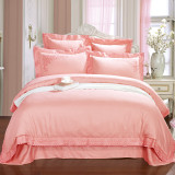 家纺婚庆床品 大红粉色 全棉四件套 4件套被罩床单 结婚床上用品