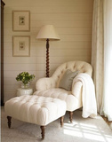 新款现货美式欧式单人沙发椅布艺田园地中海老虎椅卧室书房休闲椅