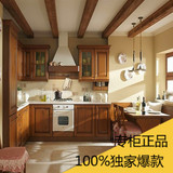 上海整体厨房橱柜定制实木橡木吸塑模压门石英石台面定做厂家直销