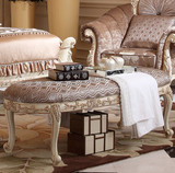 实木床尾凳欧式长凳法式雕花奢华床前凳床尾榻美式床边凳换鞋凳子