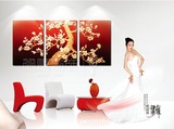上海福雕家饰浮雕画 立体树脂无框画客厅沙发背景三联画壁画挂画