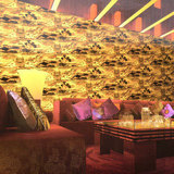 金黄色金箔墙纸卧室HJ-37复古酒店茶楼背景墙书房清明上河图壁纸