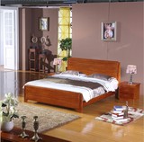 床实木床1.5米床1.8米橡木床橡胶木床储物高箱床双人床大床带抽屉