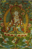 藏传佛教密宗唐卡壁画-白度母佛像织锦画 60X90cm