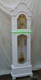 北极星落地钟最新工艺白色实木座钟实木雕刻客厅立钟8811