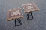 美式方桌复古家具工业风桌子设计师茶几旧咖啡桌实木做旧阳台桌椅