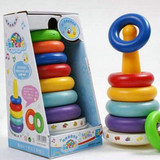 包邮 3C认证婴儿玩具SUNNY扬光七彩套圈铃声七彩虹塔带不倒翁功能