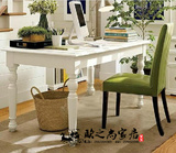 地中海书桌欧式家具美式风格写字台 家庭办公桌 韩式田园书房实木