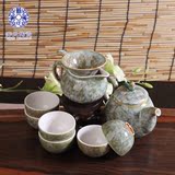 苏氏陶瓷德化绿白花釉整套创意家用铁观音功夫茶具壶杯套装特价