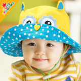 宝宝夏天大沿遮阳帽 韩国卡通造型男女儿童渔夫帽公主盆帽太阳帽