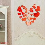 特价新款卧室专属爱情主题镜面装饰墙贴 亚克力水晶镜子贴纸爱心