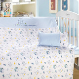 笑巴喜超柔软婴儿床上用品全棉套件 四季被 新生儿被子套装 多色