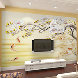 现代中式大型壁画定做电视沙发餐厅卧室背景墙画墙纸玄关走廊壁纸