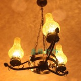 欧式地中海复古铁艺吊灯中式灯美式乡村酒吧灯卧室灯茶馆灯餐厅灯