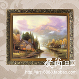托马斯风景油画 欧式 油画 有框画 高清印刷有框客厅油画山水风景