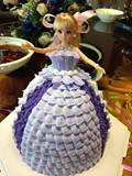 成都芭比、冰雪奇缘/美人鱼娃娃生日创意蛋糕成都配送水果夹层，