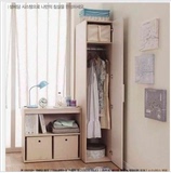木质简易时尚衣柜 单门组合阳台柜 衣橱 衣柜组合  儿童储物柜