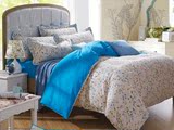 全棉蓝色小碎花四件套被套地中海风格1.2 1.5 1.8米床上床单床品
