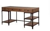 美式乡村工业风格复古做旧 餐桌书桌 咖啡桌电脑桌 铁艺实木桌子