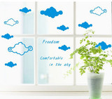 墙上贴纸客厅卧室窗户玻璃墙壁贴花自粘PVC贴画 自由的云朵 6101