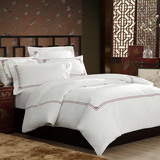 五星级酒店床上用品床单被单韩式四件套全棉纯色床上四件套1.8m床