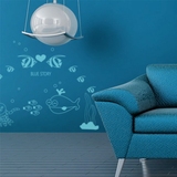 卧室餐厅床头电视背景沙发墙贴 装饰贴纸 结婚庆贴蓝色故事