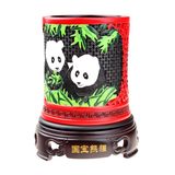 老北京漆雕笔筒 中国特色传统工艺品 国宝大熊猫出国送老外事礼品