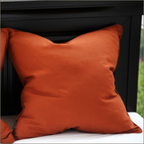 高档纯棉加厚赭色橘红色橙色沙发靠垫套 床上大靠包 靠枕抱枕定做