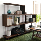 宜家简易书架置物架实木储物架落地书柜创意简约现代办公室陈列架